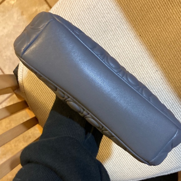 Coach Embossed Gray Shoulder Bag - Picture 4 of 5